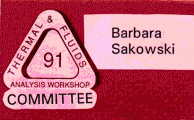 Attendee badge for TFAWS 1991